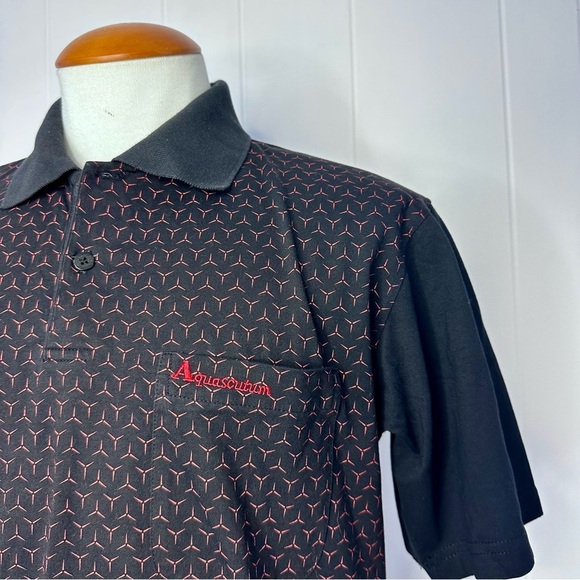 Aquascutum of London Black Geometric Polo Shirt - Picture 5 of 11